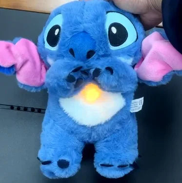 New Lilo&Stitch Plush Doll with Breath Child Peluche Soothes Toy Anime Baby Music Light Sleep Toys Pink Stitch Kids Gifts